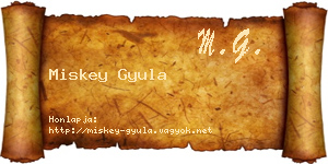 Miskey Gyula névjegykártya